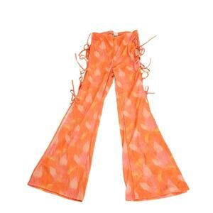 Shein Size Small Orange Full Tie Up Pants